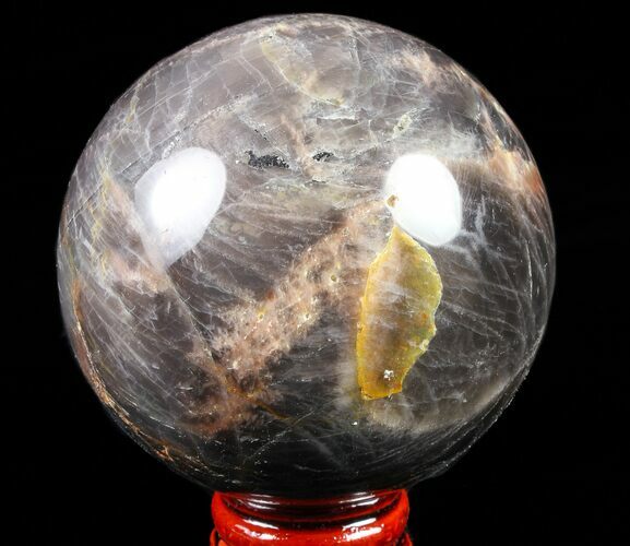 Polished Black Moonstone Sphere - Madagascar #78933
